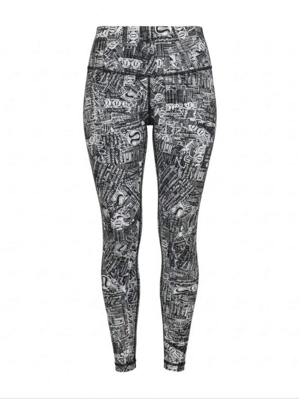 Lululemon Wunder Train High-Rise Tight 25" Tear It Up Alpine White Black Size 6